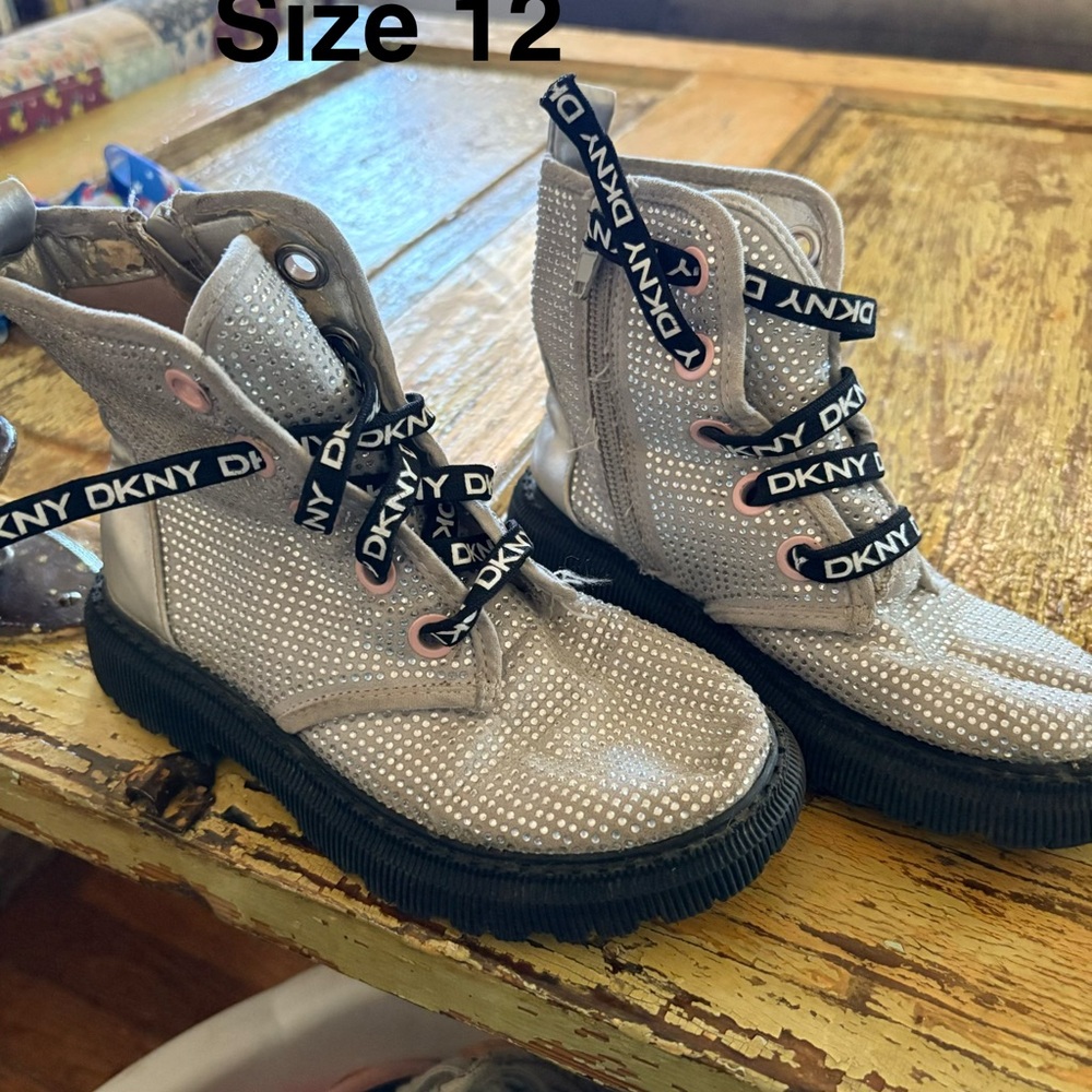 DKNY Kids Metallic Silver Boots
